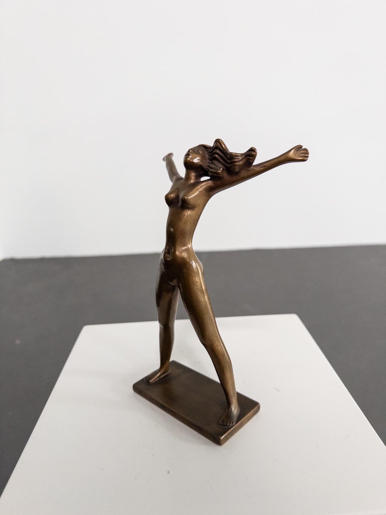 “Fritidsflickan” – Bronze Sculpture by Stig Blomberg for Ystad Brons, Sweden