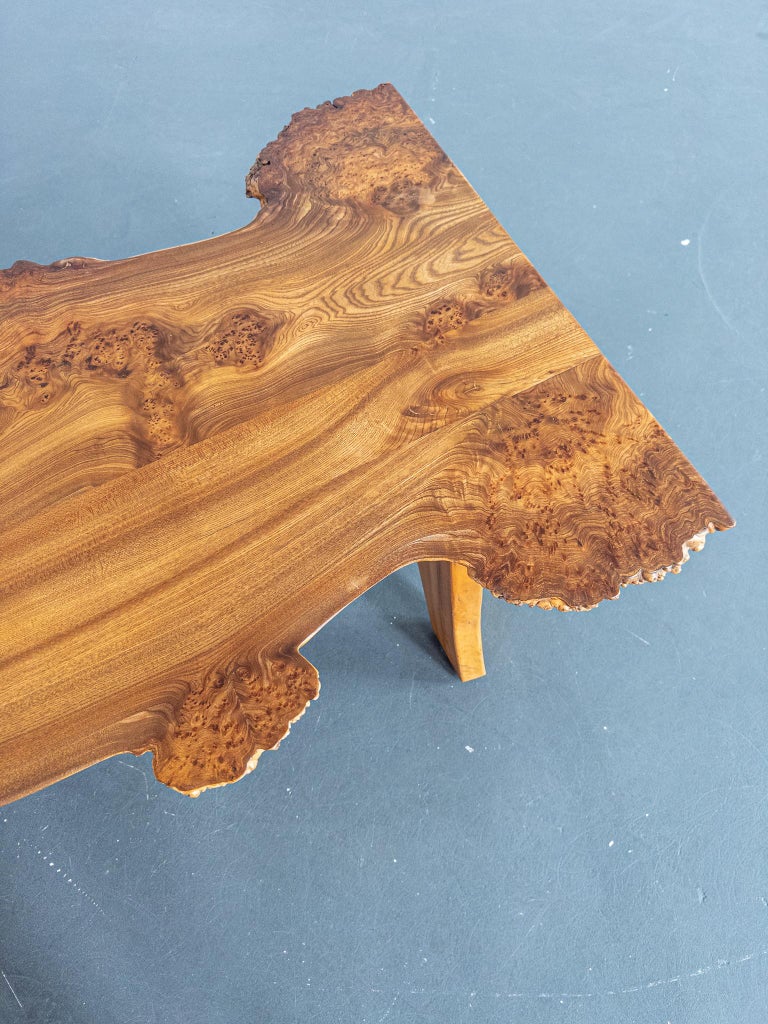 Sculptural Burl Wood Coffee Table by Söwe Konst, Sweden, 1970s