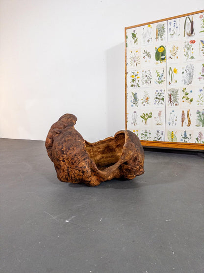 Monumental 19th Century Scandinavian Burl Wood Vessel – Organic Sculpture