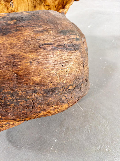 Monumental 19th Century Scandinavian Burl Wood Vessel – Organic Sculpture