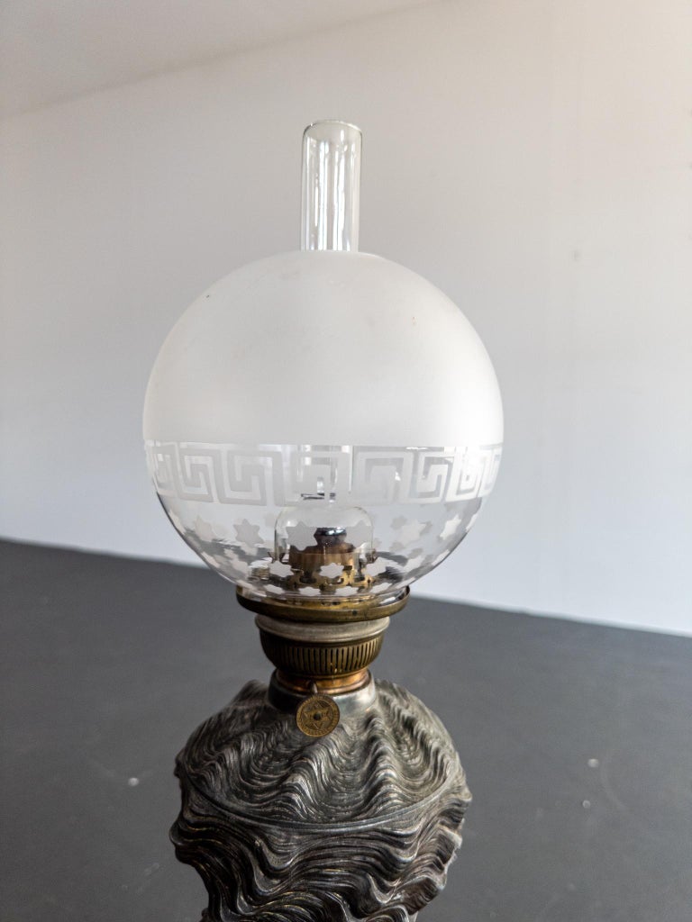 Antique German Oil Lamp with “Herold” Burner by Brendel & Löwig, Berlin, c. 1900