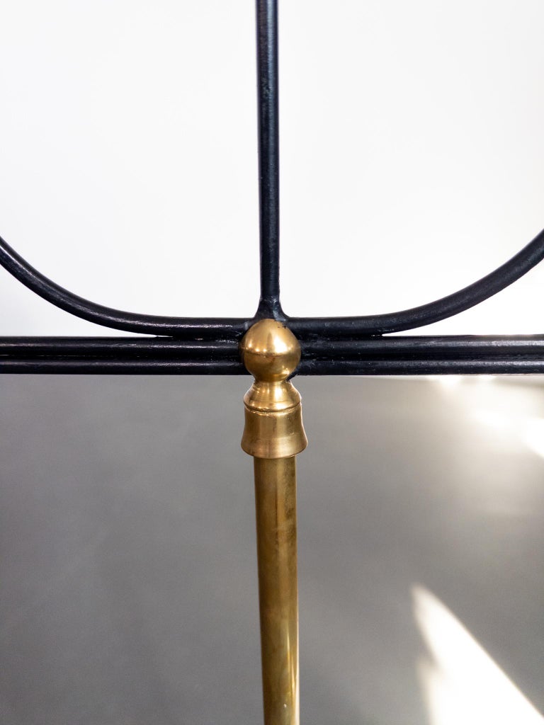 Swedish Floor Candelabra for Seven Candles, Wrought Iron & Brass, 1950s