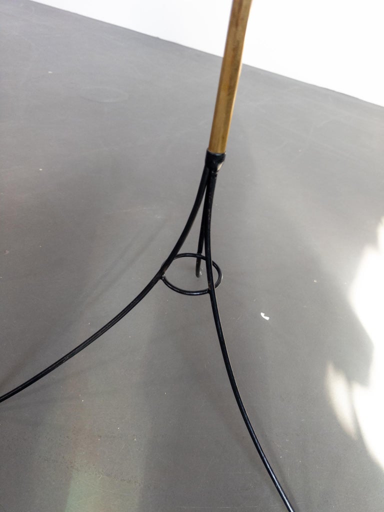 Swedish Floor Candelabra for Seven Candles, Wrought Iron & Brass, 1950s