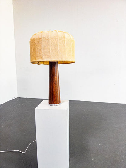 Swedish Mid-Century Rosewood Table Lamp with Original Shade, 1960s