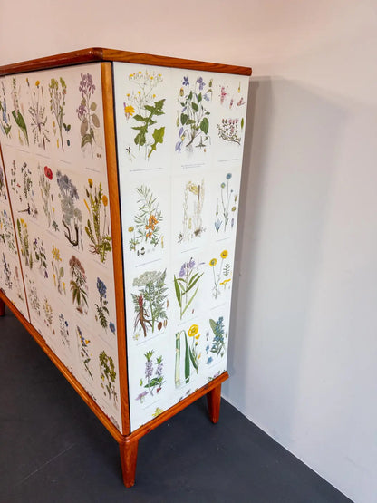 Scandinavian “Flora” Cabinet, Inspired by Josef Frank