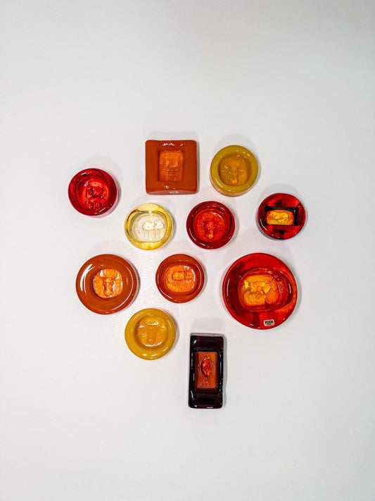 Erik Höglund for Boda Glasbruk — Collection of 11 Vintage Glass Ashtrays, 1960s