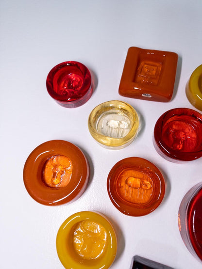 Erik Höglund for Boda Glasbruk — Collection of 11 Vintage Glass Ashtrays, 1960s