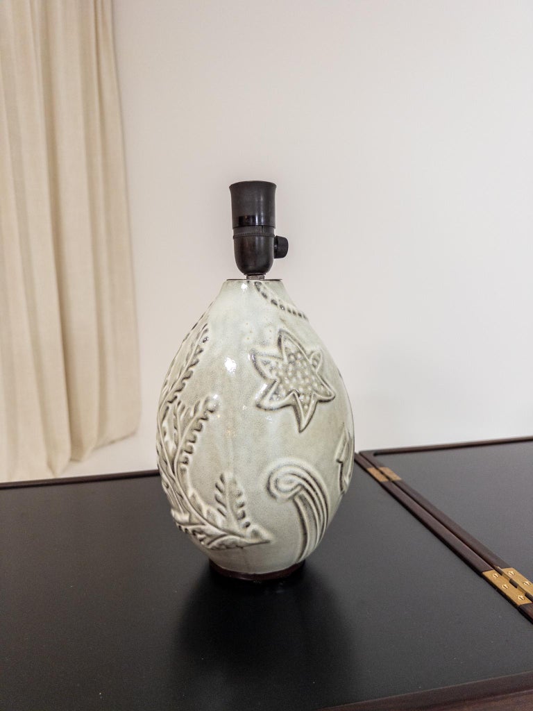 Anna-Lisa Thomson Ceramic Table Lamp, Gefle Sweden, 1940s–50s