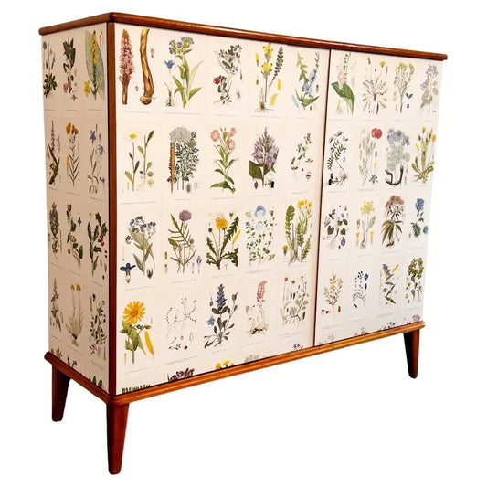 Scandinavian “Flora” Cabinet, Inspired by Josef Frank